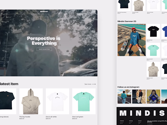 E-commerce website for a streetwear brand