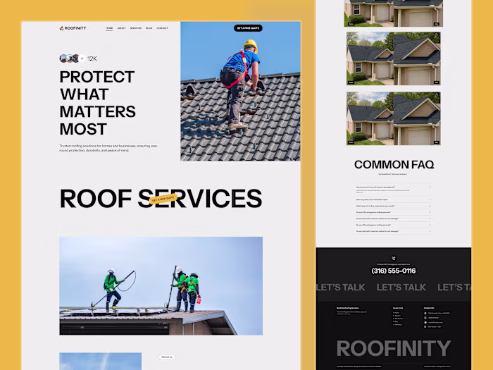 Home & Roof Services Website Design -Roofinity
