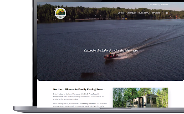 Cabin O Pines Accommodation Website Development