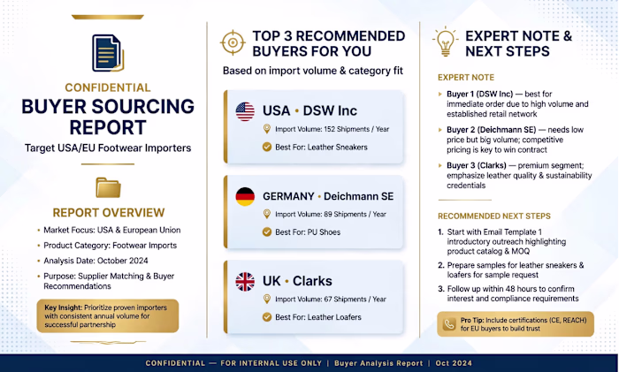 Worldwide Verified Footwear Buyers List - Customs Volza Data