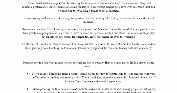 TikTok and the Evolution of Gen Z Dating
