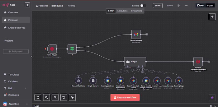 Developed a fully automated chatbot using n8n workflows and ...