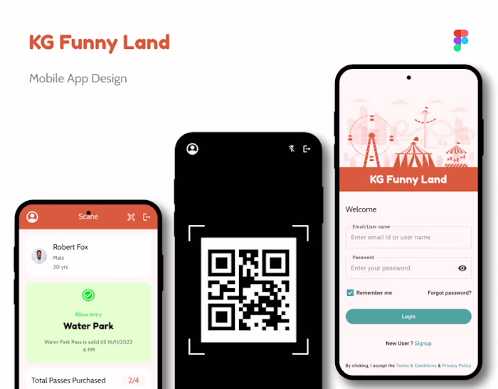 Amusement Park Mobile App Design (Figma)