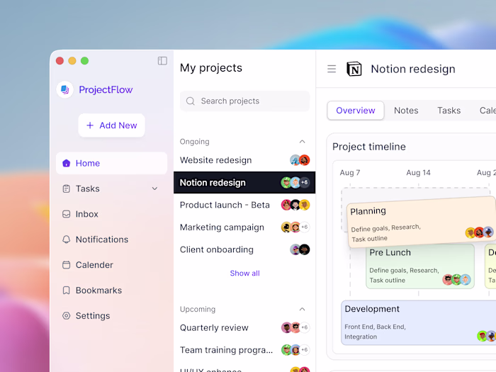 Project Management SaaS Dashboard