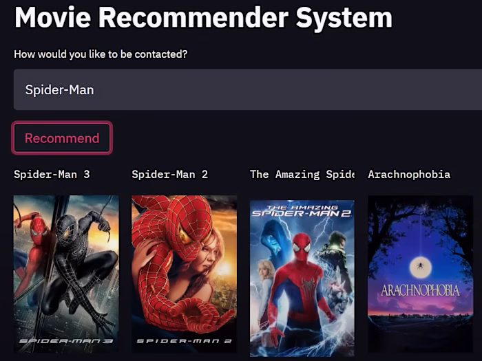 Movie Recommender System Development