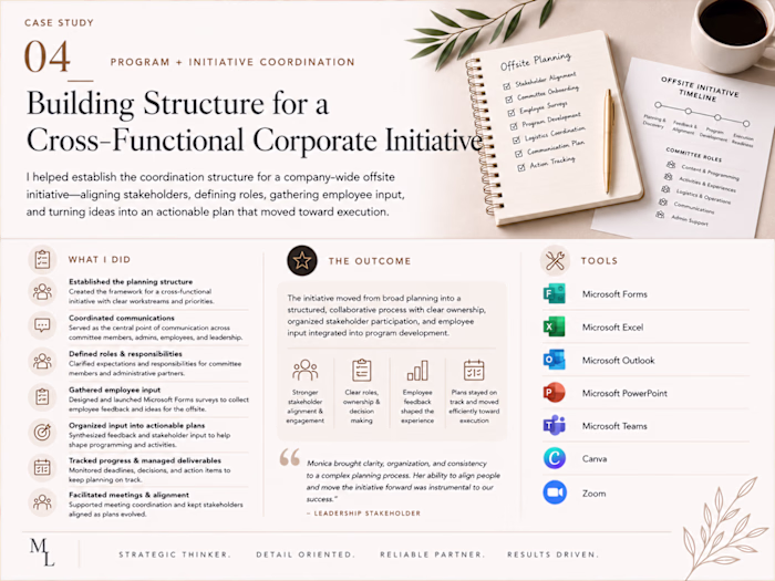Building Structure for a Cross-Functional Corporate Initiative