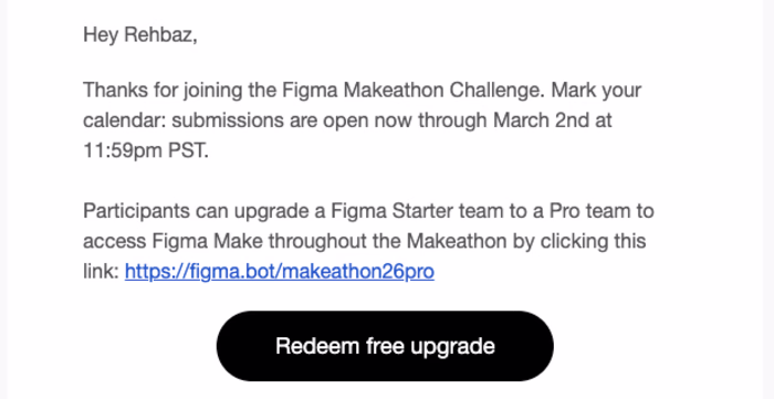 Just redeemed a free Figma