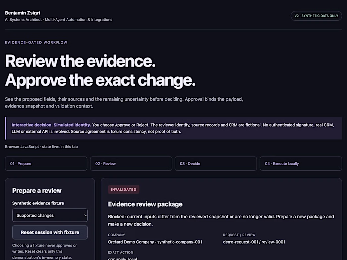 Evidence-Gated Workflow V2 | Synthetic Demo