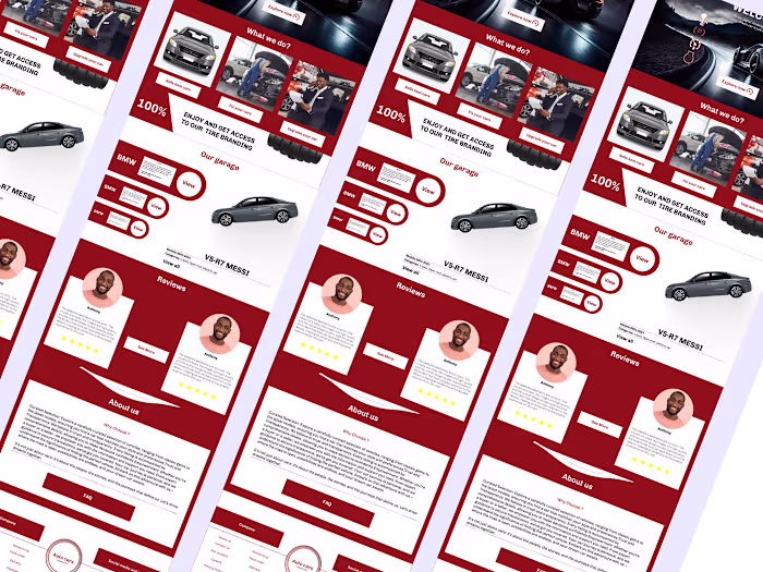 landing page car sales website on Behance