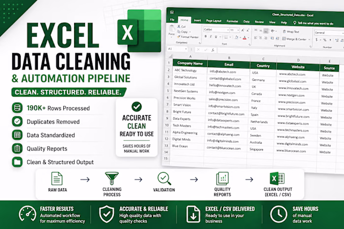 Excel Data Cleaning & Automation