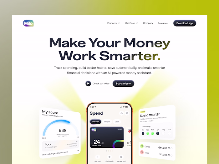 AI-powered FinTech landing page designed
