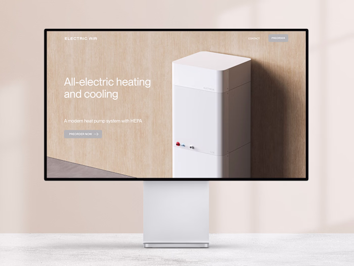 Webflow website for sustainable heat pumps from Electric Air