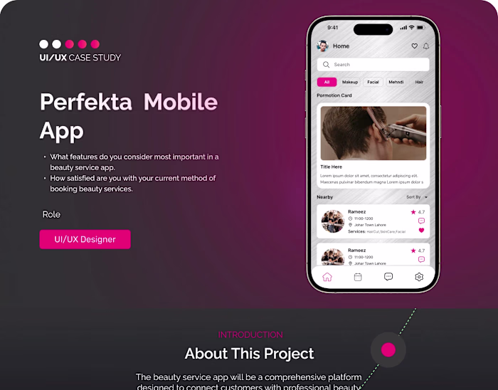 Perfekta Mobile App | UI UX Design | Figma Design