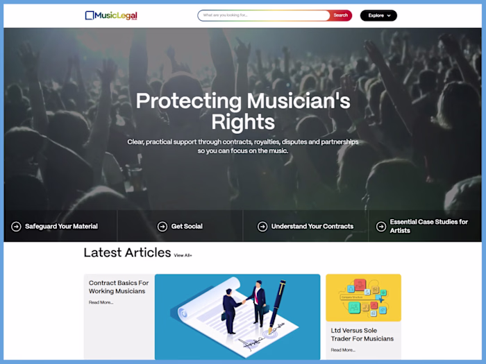 Music Legal - Specialist Music Industry Law Website