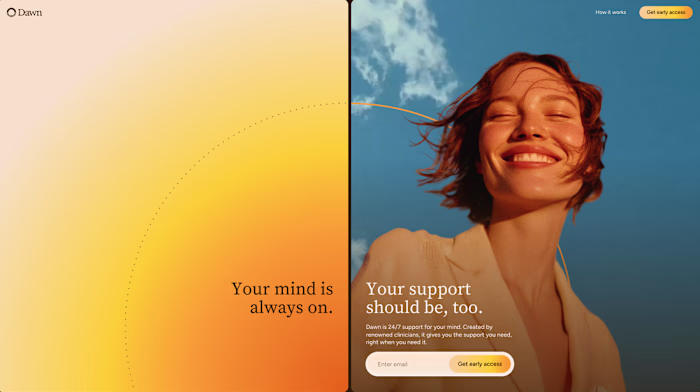 DAWN

A landing page concept for