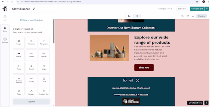 Mailchimp Newsletter Editor
