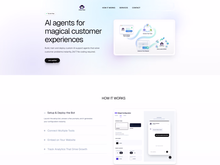 Built landing page for https://chatpilot-agent.com