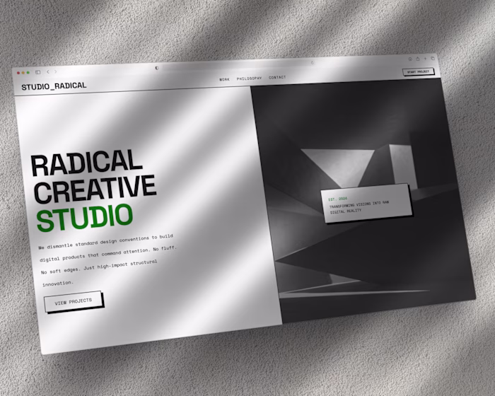 Innovative Digital Identity Design with Swiss-Brutalist Appeal