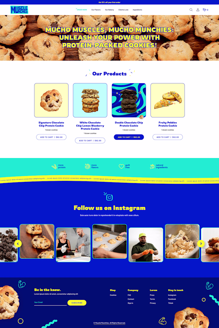 Protein Cookies Shopify Design and development from scratch