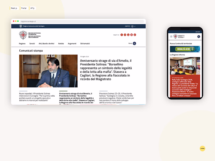High traffic portal for Regione Autonoma della Sardegna
