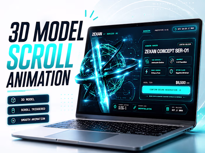3D MODEL SCROLL MOTION WEBSITE