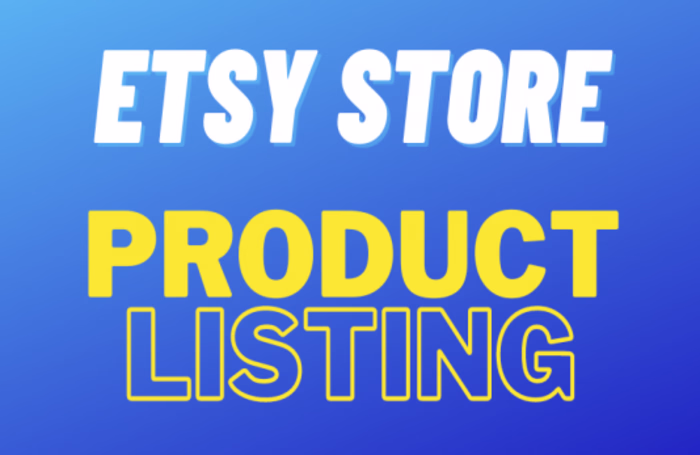 Etsy store set up and product listing