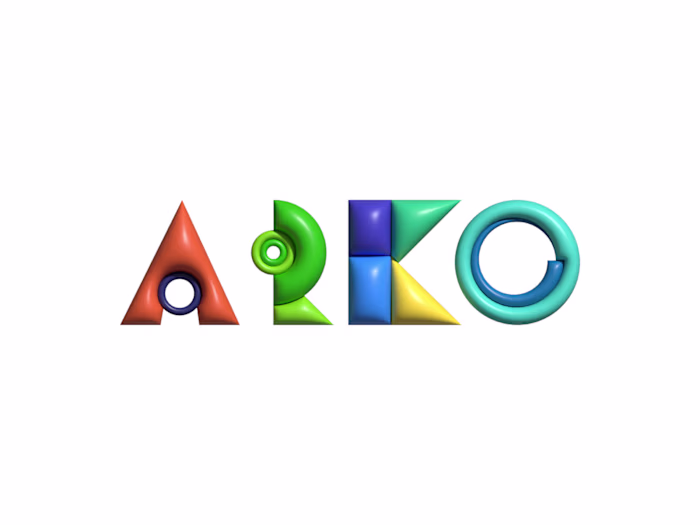 ARKO typography 3d logo
