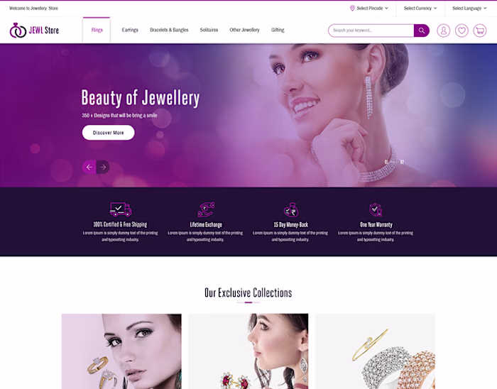 Jewellery Store Landing Page Re-design