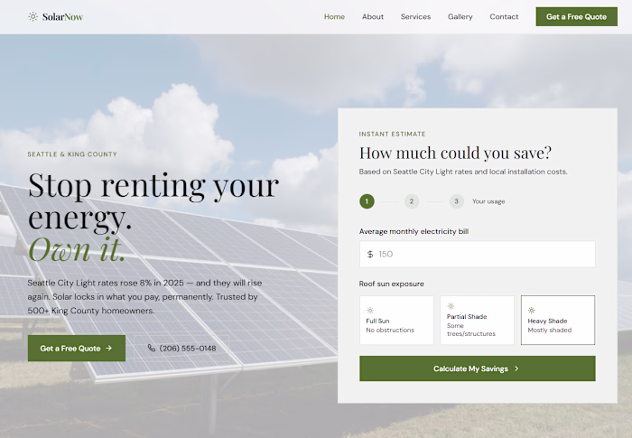 Solar Now Complete Redesign Targeted