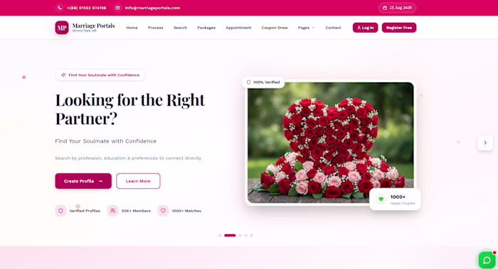I wasBuild Marriageportals (https://marriageportals.com) Sit...