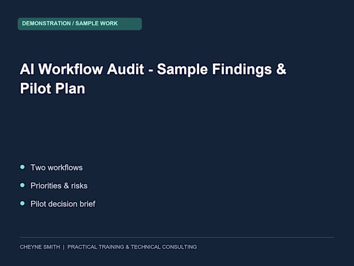 AI Workflow Audit - Sample Findings & Pilot Plan