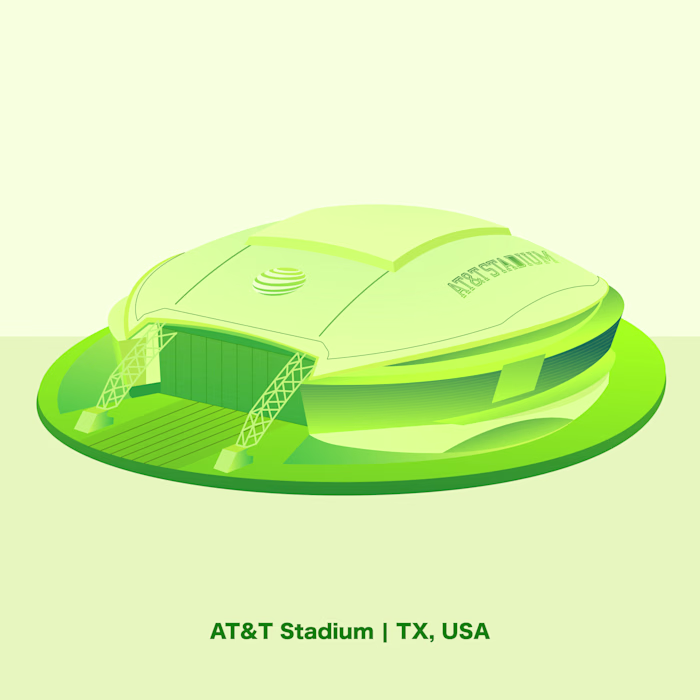 AT&T Stadium vector flat illustration.