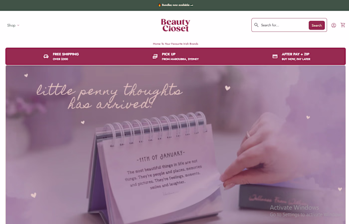 Beauty Closet Shopify E-commerce Development