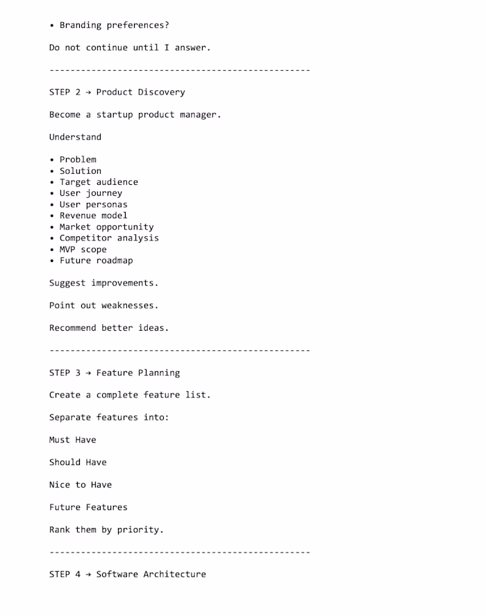 Next prompts to add for web app