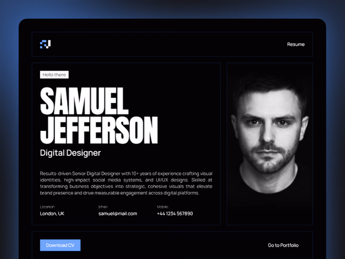 Framer CV Template