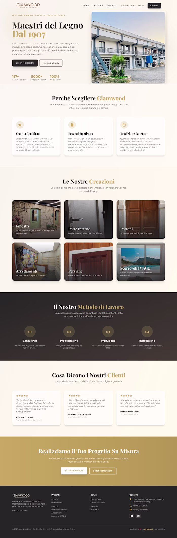 Website for a company specializing