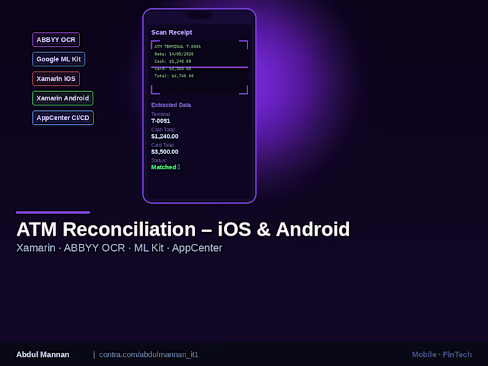 ATM Reconciliation – Mobile App (iOS & Android)