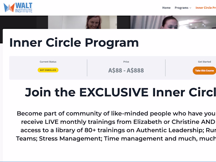 Walt Institute - LMS Platform for a Leadership Training Program