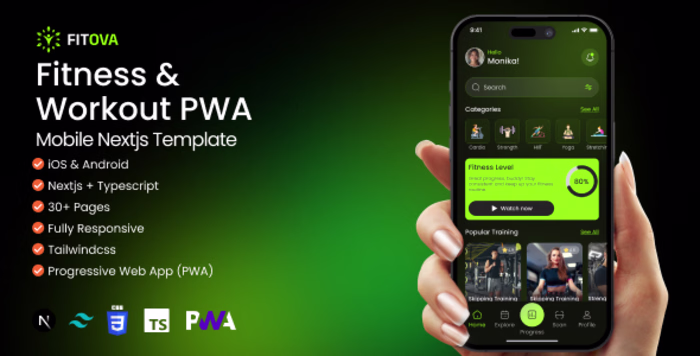Fitova - Fitness & Workout PWA Nextjs Template