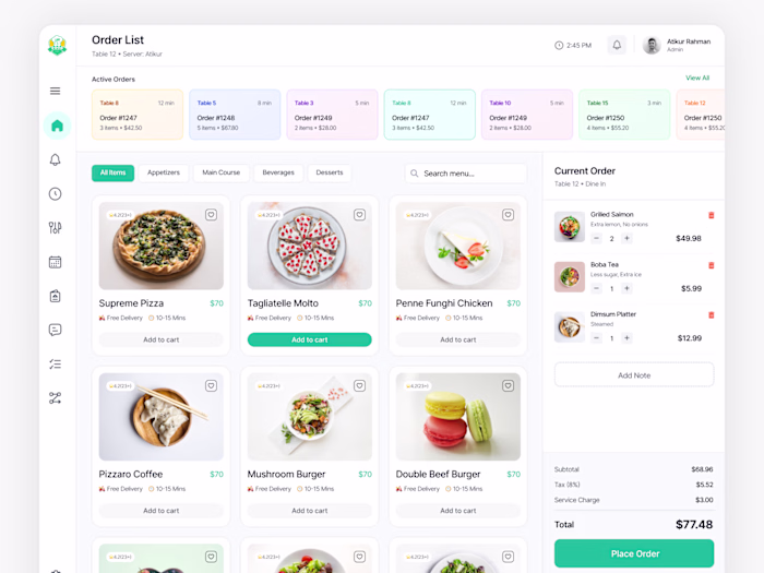 UI/UX Design for Modern Food SaaS Admin Panel