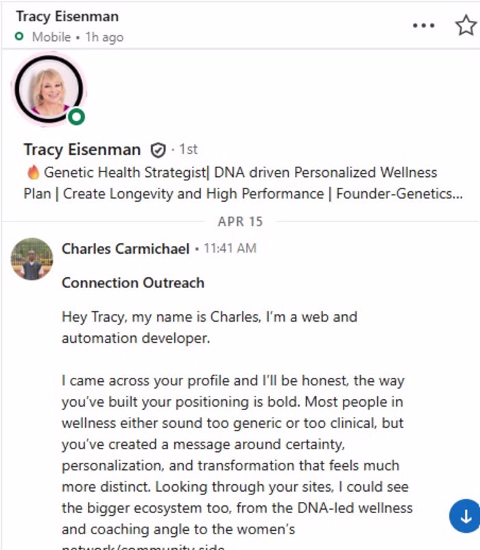 I first connected with Tracy