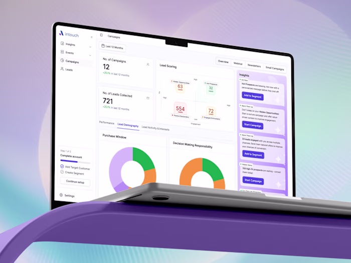 Dashboard UI/UX Design - Event Lead Management SaaS