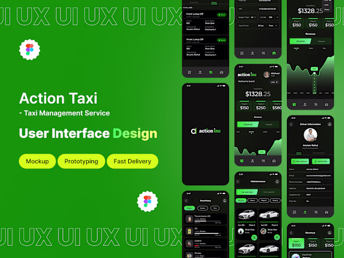 Action Taxi- Taxi Management Service UI UX