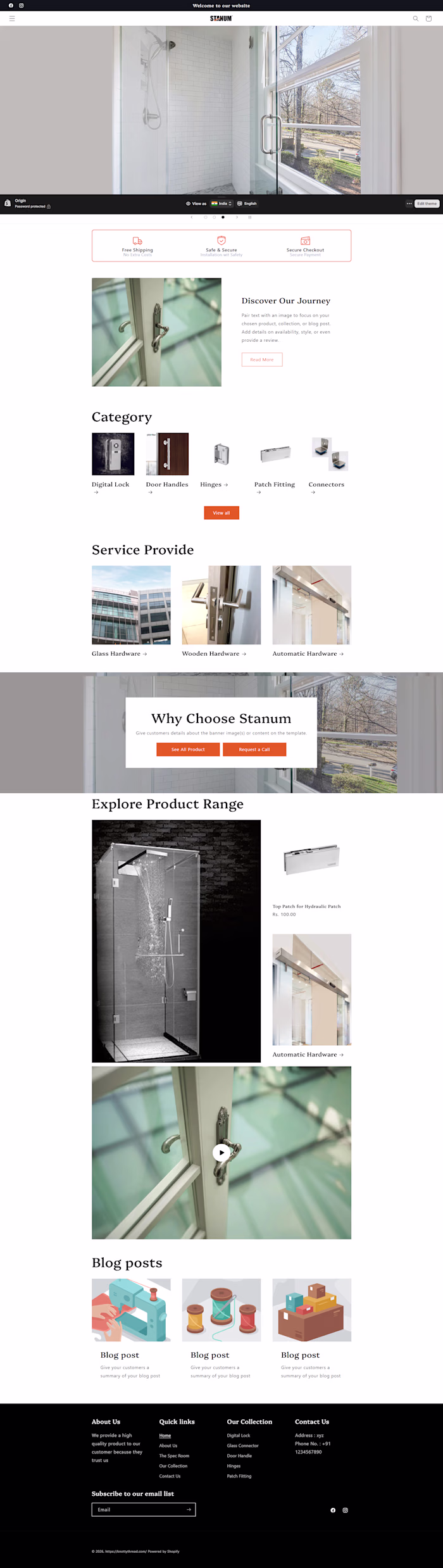 Hardware & Glass Fittings Website