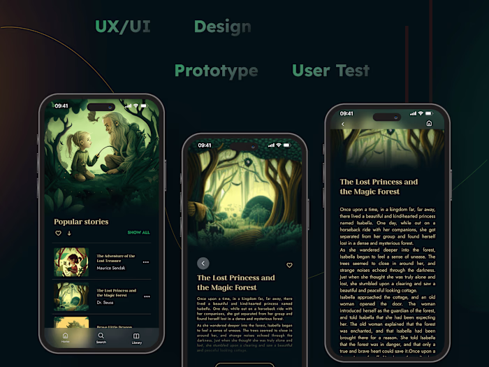 A Children's Fairy Tale UX/UI App