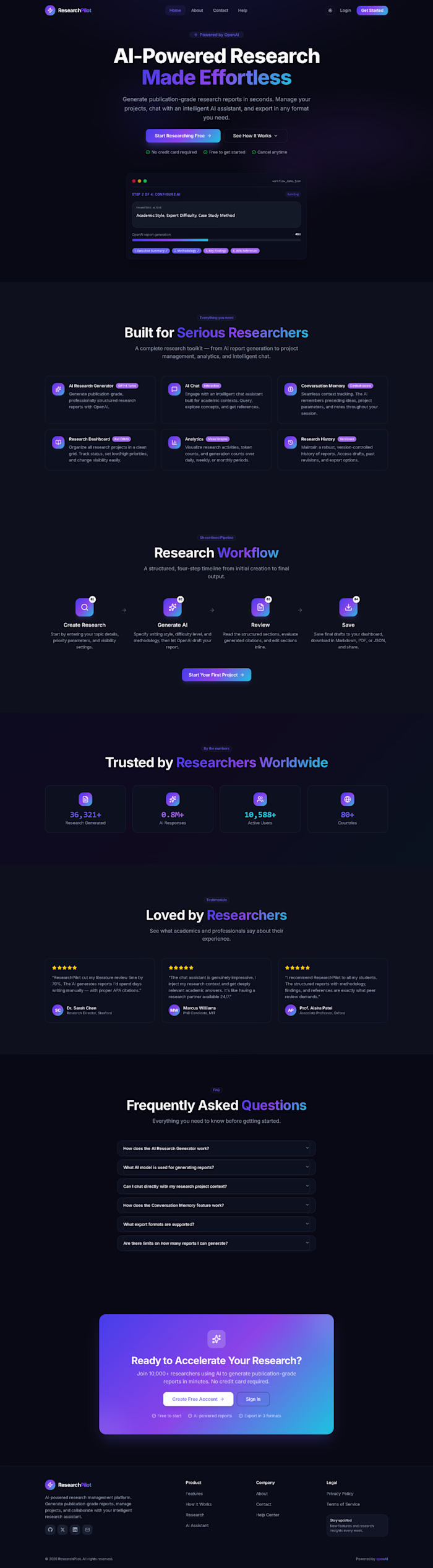 Built a full-stack AI-powered research