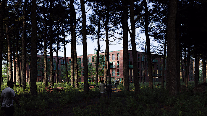 Photorealistic Architectural Visualization Theodora in the Woods