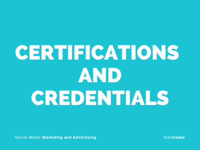 My Certifications and Credentials