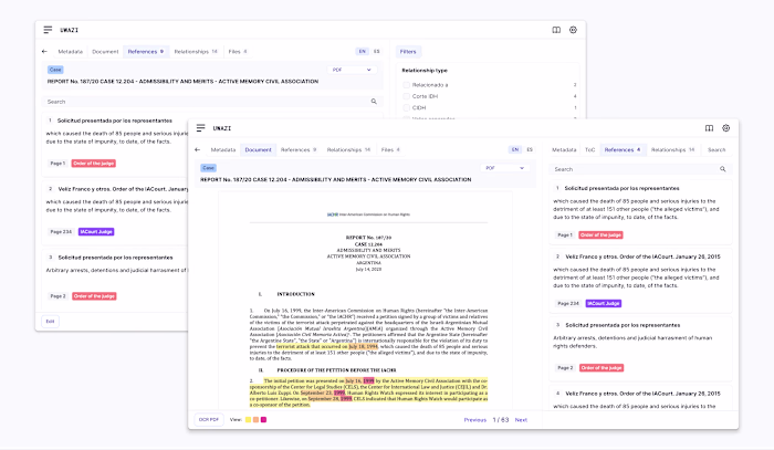 A challenging and complex interaction for Uwazi: text refere...