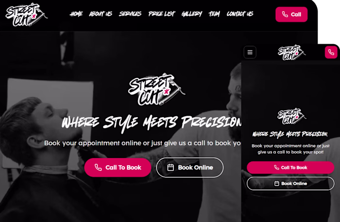 StreetCut Barbershop | Booking Website & Email System